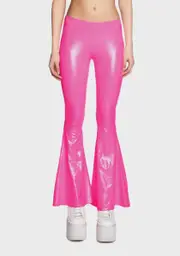 [Rave After Rave] Pink Shimmer Flare Pants