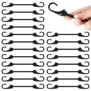 20 Pcs 2 Inch Mini Bungee Cords with Hooks Elastic Rubber Cord for Securing