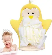 Scrubbing Gloves for Body - Penguin Shape Washing Gloves for Body,Shower Puff, Bathing Accessories, Loofah Sponge, Rich Foaming Towel for Men Women Kids Families