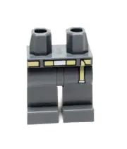 Lego - Minifigure Legs - Dark Grey, Yellow Belt
