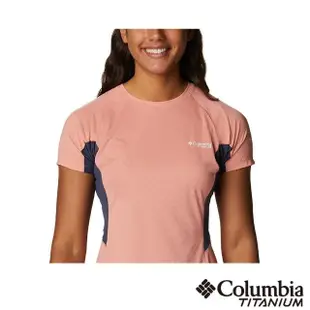 【Columbia 哥倫比亞 官方旗艦】女款-鈦 OFZ 酷涼感快排短袖上衣-粉紅(UAR18040PK / 2022年春夏商品)