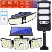 Solar LED Street Light Motion Sensor Remote Control Wall Flood Yard Outdoor Lamp