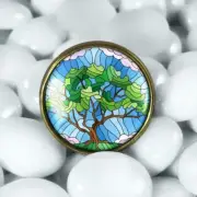 Tree of Life Ring - Stained Glass Mosaic Design Handmade Adjustable Bronze Ring