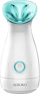 AEROKO Facial Steamer, Nano Ionic Hot Mist Face Steamer, Personal Home Sauna Spa, Atomiser for Moisturising Skin, Cleansing Pores, Blackhead Acne Remover Kit Included, White-Blue