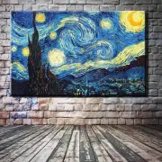 Handpainted Copy Vincent Van Gogh Starry Night Oil Painting On Canvas Home Decor