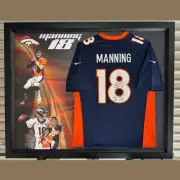 Payton Manning Denver Broncos Signed & Framed Jersey **FANATICS AUTHENTICATED**