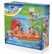 H2O GO! TSUNAMI SPLASH RAMP 16 FT DOUBLE WATER SLIDE NEW