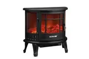 MAXKON Electric Fireplace Freestanding Stove Heater LED Flame Effect Log Fire 1800W