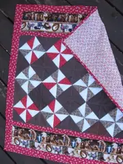 Handmade Patchwork Horses, Boots, Saddles Quilt, 31" x 36", Crib, Lap