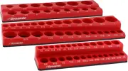 3 Piece Magnetic Socket Organizer Sets, 1/4", 3/8" and 1/2" Drive, SAE and Metri