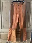 NWT Anthropologie | Alec Les Filled Faux Leather | 2 Tone Motif Brown |Pants S8