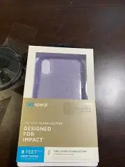 Speck Presidio Clear Glitter Case for iPhone X/Xs - Geode Purple