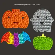 Halloween Popit Fidget Toys Popping Toy Sensory Set Stress Relief [4 PK]