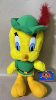 Vintage 1997 Ace Warner Bros Looney Tunes Tweety Bird Robin Hood 11" Plush - NEW