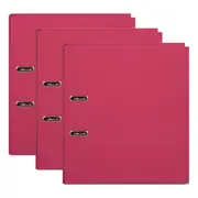 3x Marbig PE Lever Arch File Folder A4 Document Filing Organiser Holder Coral