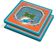 YouTheFan NFL Miami Dolphins 3D StadiumView Coaster - Hard Rock Stadium (Pack of 12)
