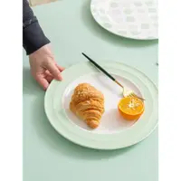 在飛比找ETMall東森購物網優惠-北歐草帽簡約早餐面包陶瓷盤子
