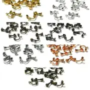 Pair of Plated Brass Clip On Adjustable Screw Back Ball & Loop Earring Findings