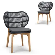 Set of 2 - Jorge Outdoor Dining Chair - Anthracite Grey Cushion