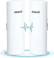 Gigabit Wireless Bridge, UeeVii CPE820 5.8G 1Gbps Point-to-Point WiFi CPE Outdoor with 16dBi High Gain Antenna, Long Range up to 3km, IP65 Waterproof, 2 Pack