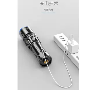 微笑鯊正品 E78 強光手電筒 黃光手電筒 XHP70 5000流明氙氣燈 USB充電變焦戶外露營工作燈便攜超亮遠射照明