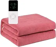 Premium Comfort Thicken Electric Blanket with 9 Heat Settings Dehumidify Electric Heated Throw & Over Blanket,150x180cm Pink