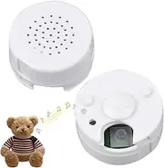 30 Seconds Mini Voice Recorder for Teddy Bears,Recordable Voice Device Voice Box,Compact Sound Recorder Button Box,Compact and Portable,Gifts for Birthday,Christmas,Halloween,Indoor&Outdoor Use(White)