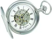 [CHARLES-HUBERT PARIS] Charles Hubert DWA009 Men's Pocket Watch, Mechanical Hand-wound, Skeleton, Silver