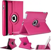 World Biz iPad Case, [Wallet Case] Shockproof PU Leather Book Style Flip Folio 360 Rotating Total Protection Cover With Folding Stand Function. (iPad Mini 5, Pink)
