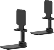Tablet Stand, Phone/Tablet Stand-Foldable&Adjustable Compact Desktop Phone/Tablet Stand Holder Cradle Dock-Extendable Super Stable for Ipad, Tablet, Phones Etc,Black,2pcs