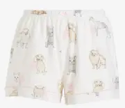 NEW PETER ALEXANDER ADORABLE PAINTED DOG PJ SHORTS RRP$49.95 WOMENS XS
