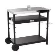Nexgrill Cart, Stainless-Steel Workspace, Built-In Paper Towel Bar+Holder Black