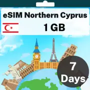 eSIM Northern Cyprus - 1 GB - 7 Days - Travel eSIM | QR code activation