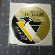 IRON CITY Pittsburgh Brewing Penguins Hat Trick I.C. Light STICKER craft beer