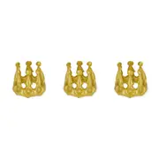 3x Legami Inflatable Prince Crown Balloon Hat Kids Birthday/Party Decor Gold