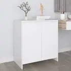 2-Door Side Cabinet Modern Storage Organizer Chipboard White Cupboard Sideboard
