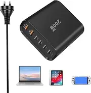 Desktop Charger USB C - 200W Fast Charging Laptop Desktop Charger Adapter | Multifunctional 6-Port Charging Adapter Brick for Tablet Laptop Cellphone