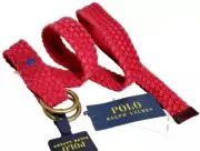 Polo Ralph Lauren Canvas Belt Mens Red Double D Ring Braided Size Medium