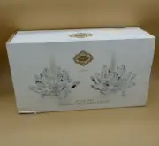 Pair Of Shannon Lotus Crystal Faceted Leaf Style Candle Holder by Godinger
