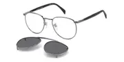 David Beckham DB 1144/CS with Clip-On KJ1/M9 Men's Glasses Silver Size 52 - Private Health Rebate - Blue Light Block Available