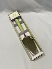 Williams Sonoma SPRING Pie Cake Multi Use Server~Green Ceramic w/Bunny Handle