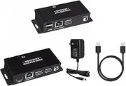HDMI KVM USB Extender Up to 60m Over CAT5e CAT6, Extend 1080p@60Hz Audio Video, Transmit Audio Video Synchronously, Support Keyboard Mouse