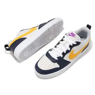 【NIKE 耐吉】休閒鞋 Court Borough Low Recraft GS 大童 女鞋 白 黃 深藍 低筒(HJ3482-071)