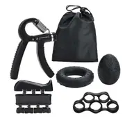 5Pc Hand Finger Strength Kit Grips Exerciser Therapy Ball Hand Grippers