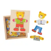 Bigjigs Toys Wooden Bear Dress Up Puzzle Matching and Dexterity Toy