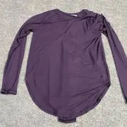 Under Armour Supreme Top T-shirt XL Purple Solid Long Sleeve Open Back NEW