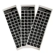 3pcs Ukraine Language Ukrainian Keyboard Sticker Black/clear Background fast A