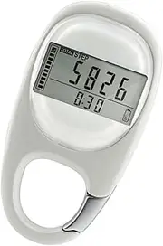 Yardwe 3D Pedometer Ankle Step Counter Walking Step Counter Carabiner Pedometers Carabiner Sports Accessories Fitness Information Tool Sports Supplies Tool White Abs
