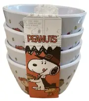 Peanuts Set of 4 Snoopy and Gang Fall Leaves Mini Melamine Bowls - Snacks