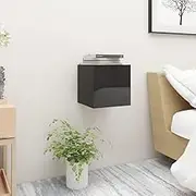 Bedroom Table Bedside Cabinet High Gloss Black 30.5x30x30 cm Engineered Wood